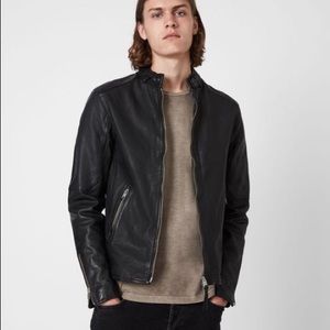 $550 allsaints Cora leather jacket men size small